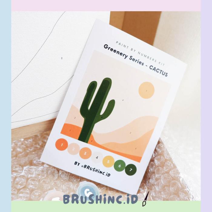 

Art / Paint By Number Kit I Set Lukis Mudah I Greenery Series - Cactus