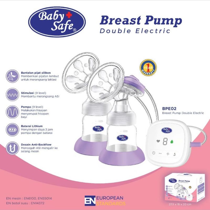 Pompa Asi Elektrik Baby Safe Breastpump Double Electric BPE02