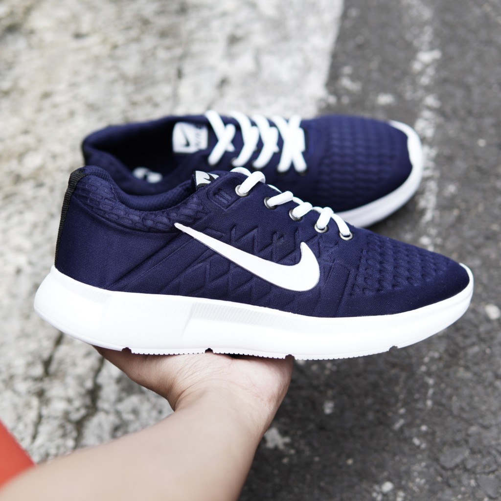 Sepatu Sneakers Kasual Pria Nike Pro Navy Running Fashion Cowok Santai Sekolah -Bayar Di Tempat