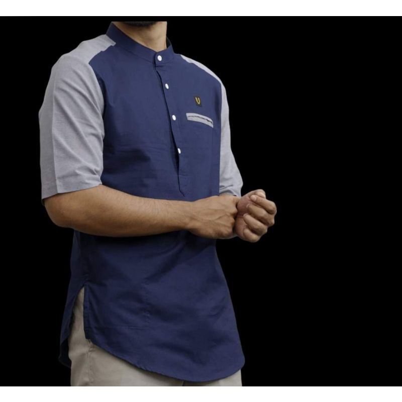 Kemko Kemeja Koko Two Tone Uhud Basic Premium