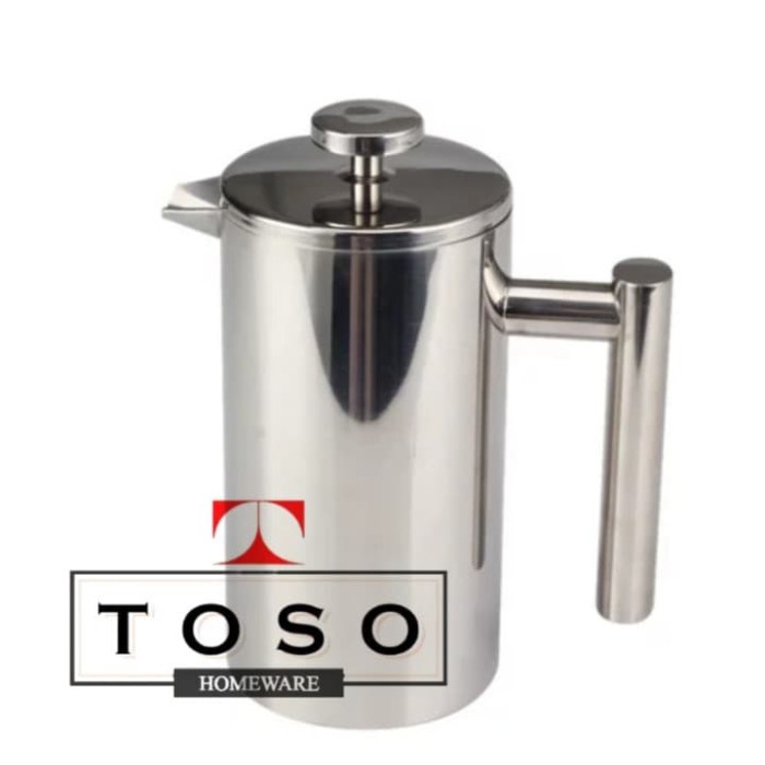 

DISKON - (BISA COD) Double Wall Coffee Plunger Stainless French Press Coffee Tea Pot 350ml