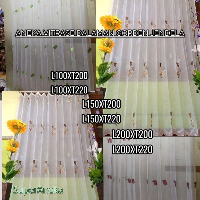 ❤️ SuperAneka ❤️ Vitrase gorden jendela / vitrase gorden murah / Vitrase gorden serat / fitrase motif / tirai dalaman gorden Jendela lebar 100 lebar 150 lebar 200