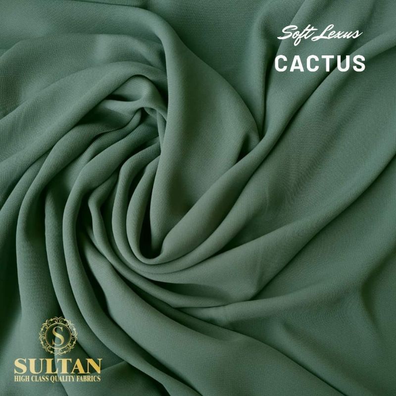 Kain Sultan Abaya Indonesia Soft Lexus/Soft Lexina Cactus polos