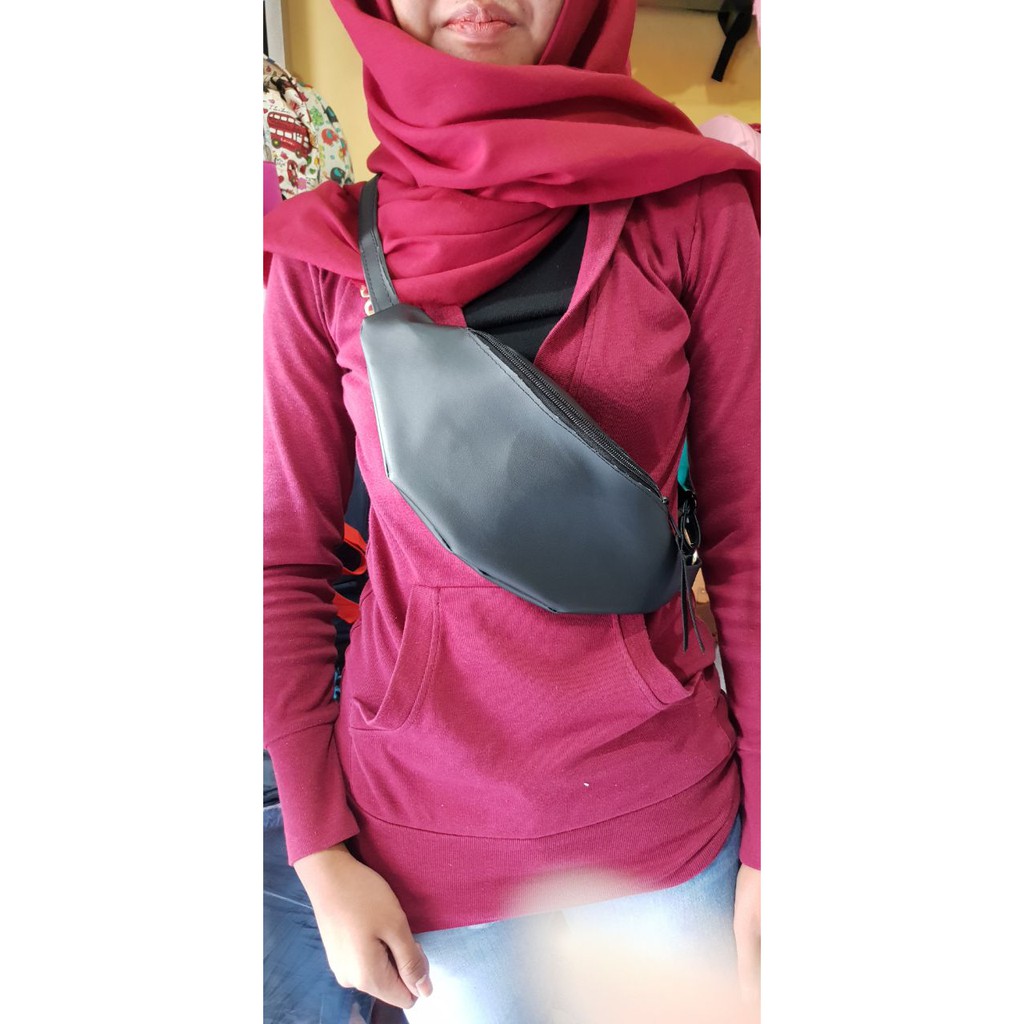 Waistbag Polos Kanvas Simple Trendy ( COD BAYAR DITEMPAT )