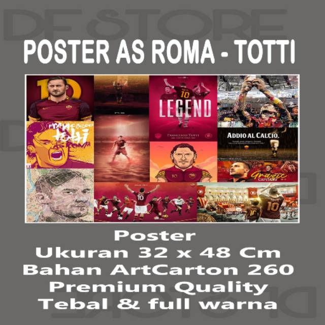 Poster As Roma Edisi Legend Francesco Totti