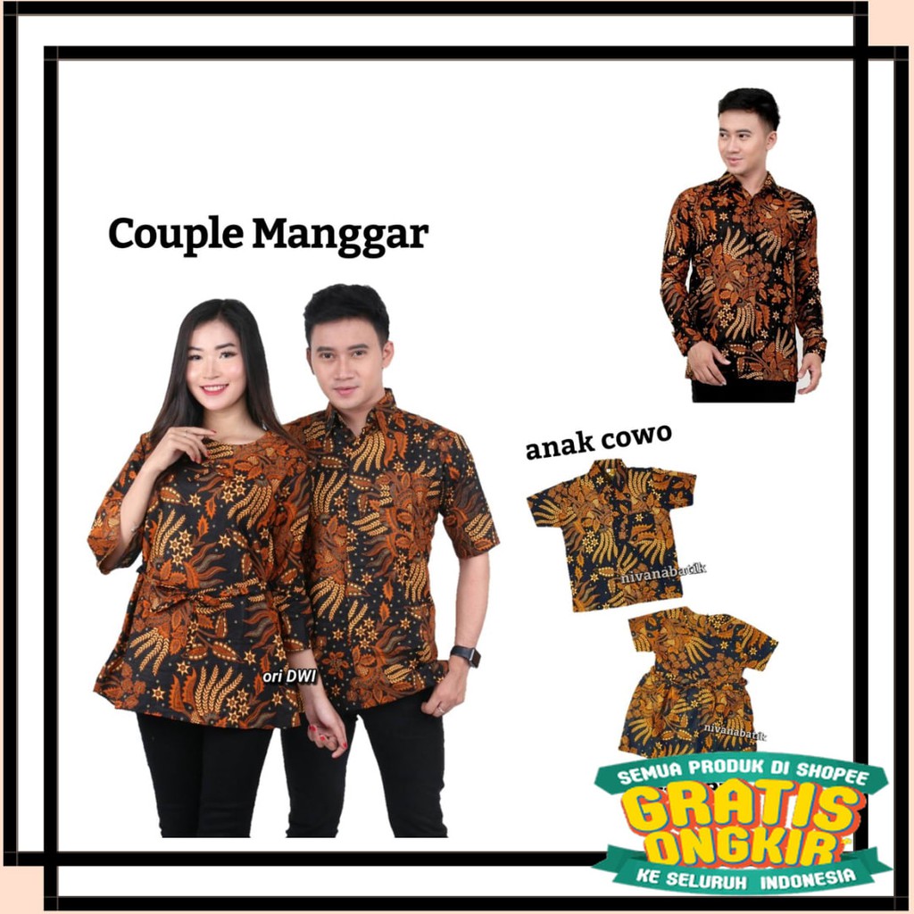 ASLI SEMARANG MODEL BARU PEKALONGAN / NIVANA BATIK Couple Keluarga Atasan Batik Pria Wanita