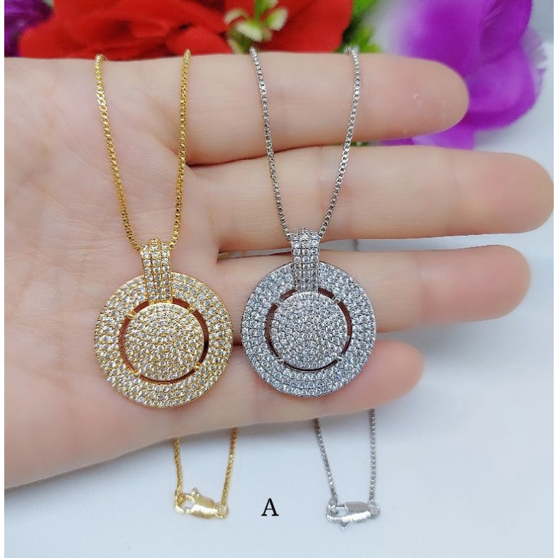 kalung xuping  3535 full mata lapis emas 18k liontin
