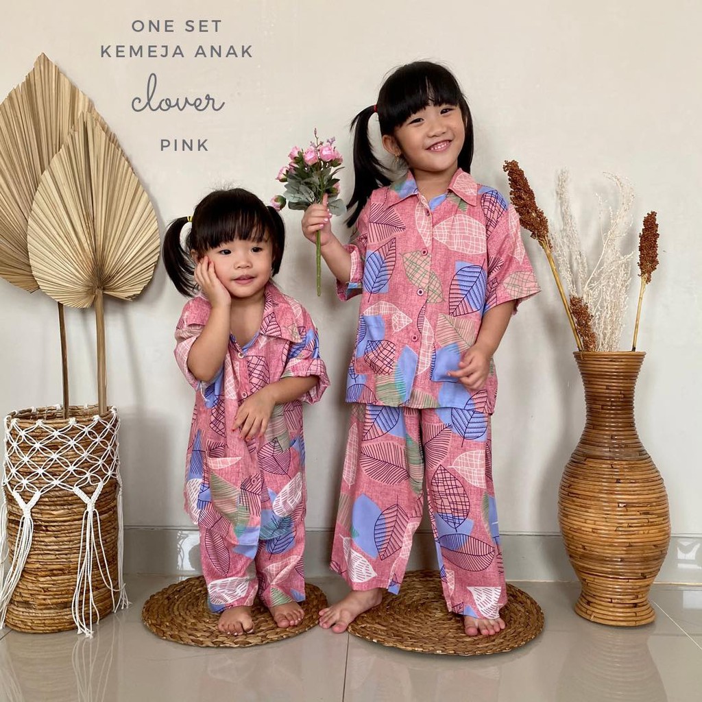 One Set Kemeja Anak Rayon Motif