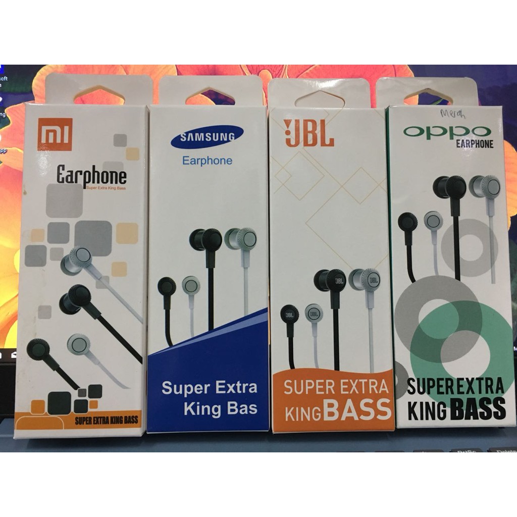 Headset Handsfree Super Extra Bass Xiaomi Samsung Oppo Xtra