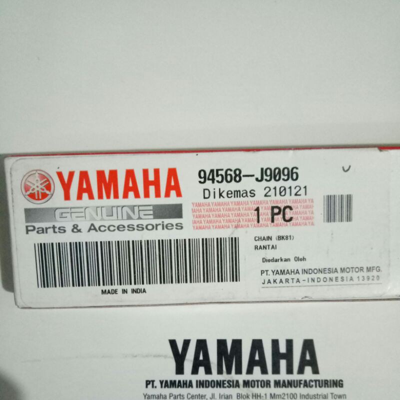 J9096 RANTAI KETENG RANTAI KAMPRAT R15 NEW V3 BK6 94568-J9096 ORISINIL YAMAHA