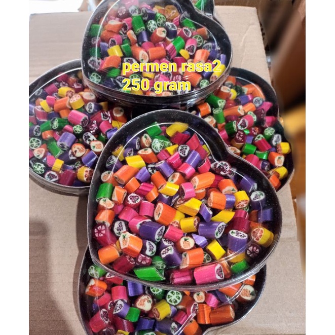 

permen rasa/sticky candy 250gram toples love