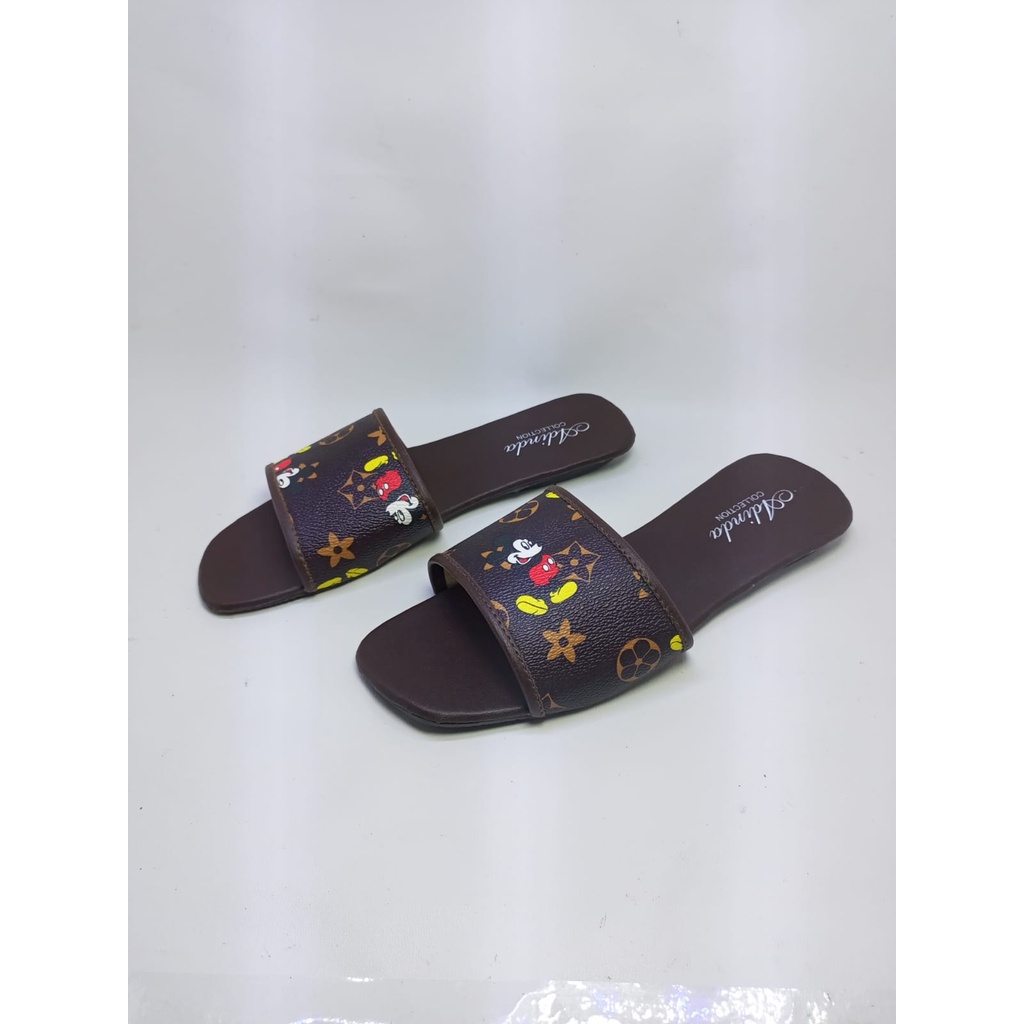 sandal teplek wanita motif mickey mouse/sandal wanita/sandal hotel/sandal rumah/sandal selop/sandal flat