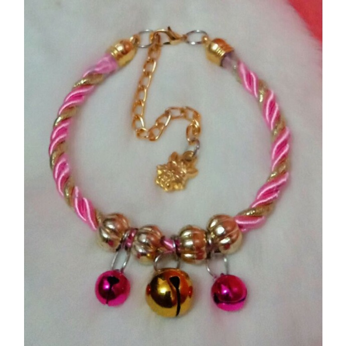 kalung kucing lonceng pink mewah dan keren