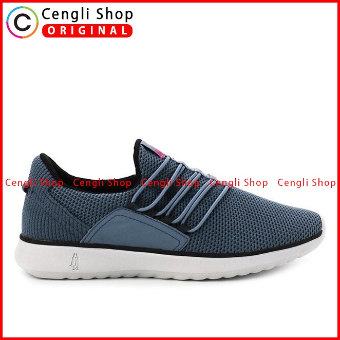 SEPATU SNEAKER HUSH PUPPIES PRIA ORIGINAL CASUAL KETS ASLI BIRU HM046