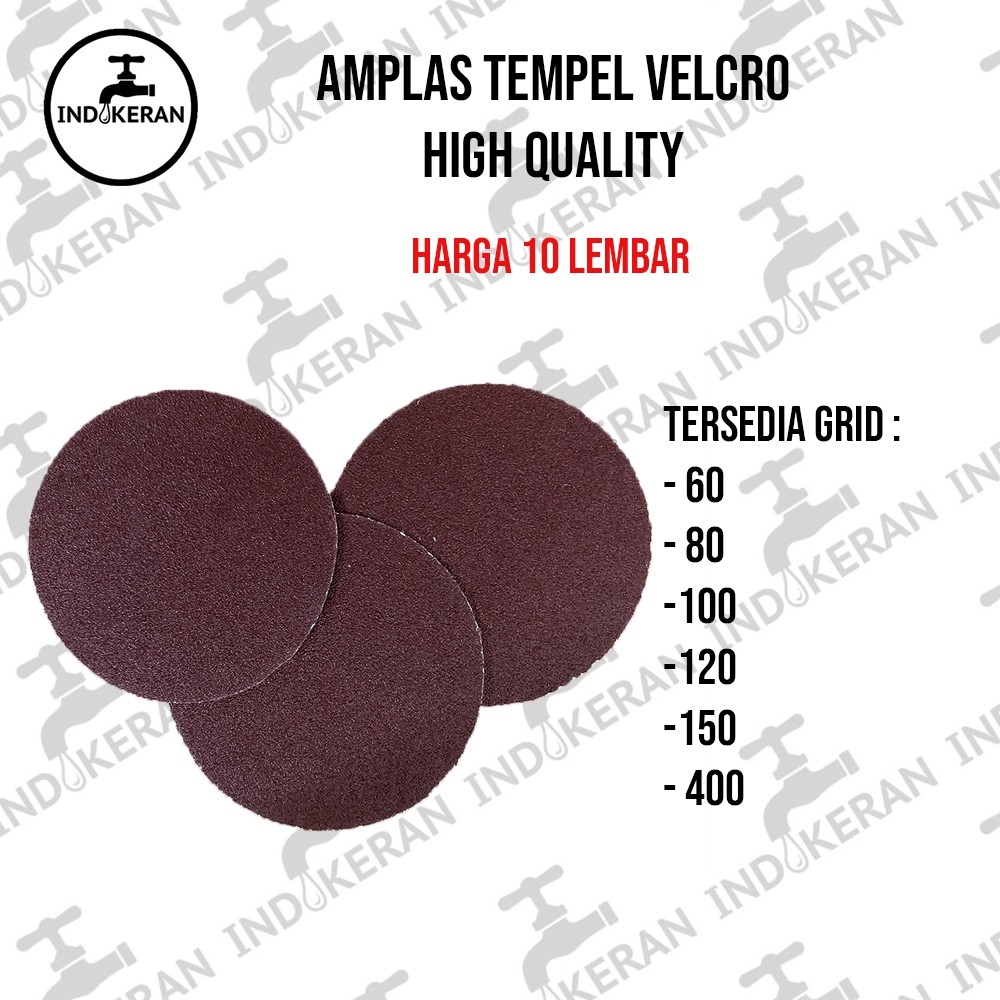 INDOKERAN - Amplas Bulat Tempel Velcro - 10 Pcs - High Quality