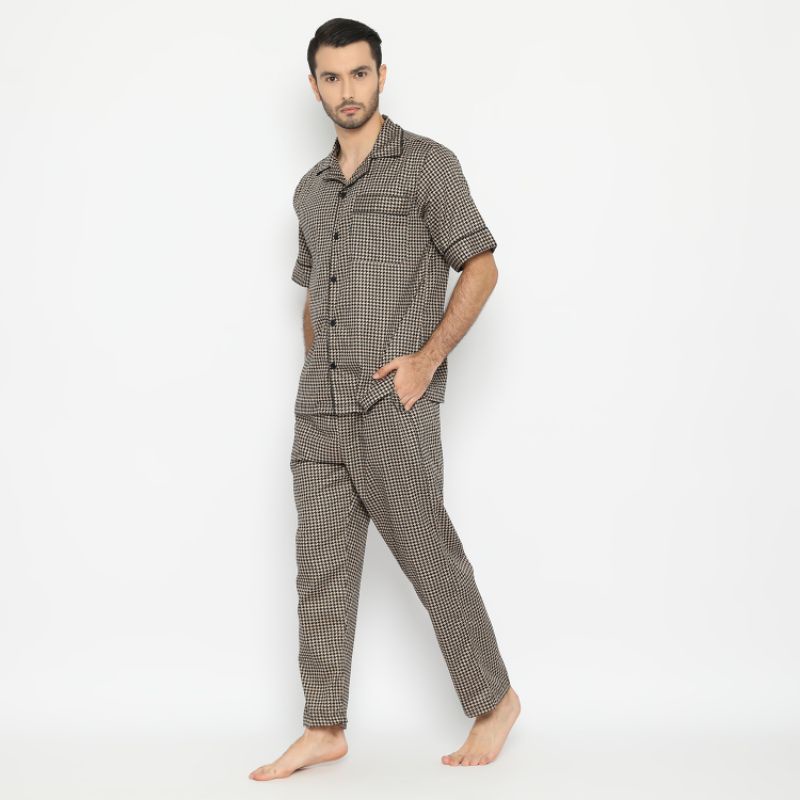 HANA SLEEPWEAR PIYAMA / BAJU TIDUR PRIA / WANITA ( COUPLE )  100 % COTTON-Gold Houndst