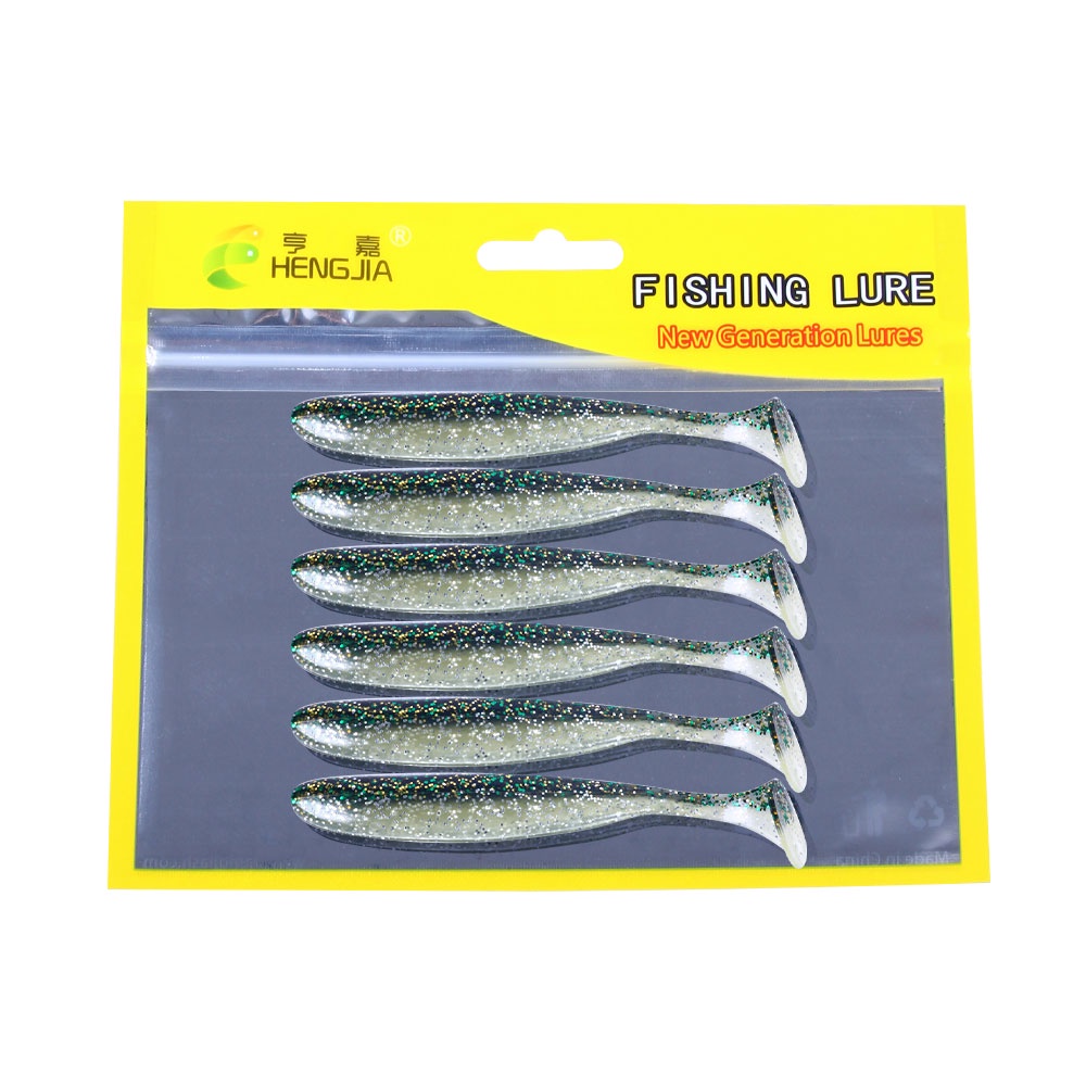 Wholesale Hengjia 100pcs / 60pcs Umpan Pancing Soft lure Tiruan Bentuk Ikan Ekor T Bahan Silikon 5cm/7cm/9cm Artificial Worm Baits 10Warna