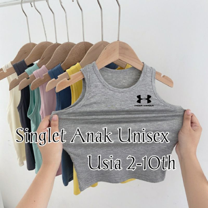 Singlet Anak UNDER Kaos Singlet Anak Unisex Usia 2-10th Baju Singlet Anak Cotton Combed