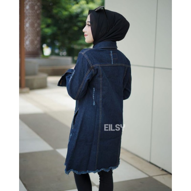 jaket jeans/jaket denim/midi dres/jaket tunik hijab/gamis levis