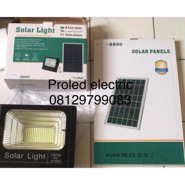 Lampu sorot led taman solar sel panel surya 100w 100 watt matahari lampu tembak floodlight solar sel