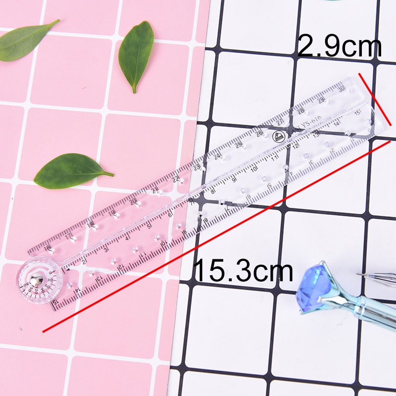 {LUCKID}clear plastic acrylic folding straight rulers 30cm drawing kid school supplies