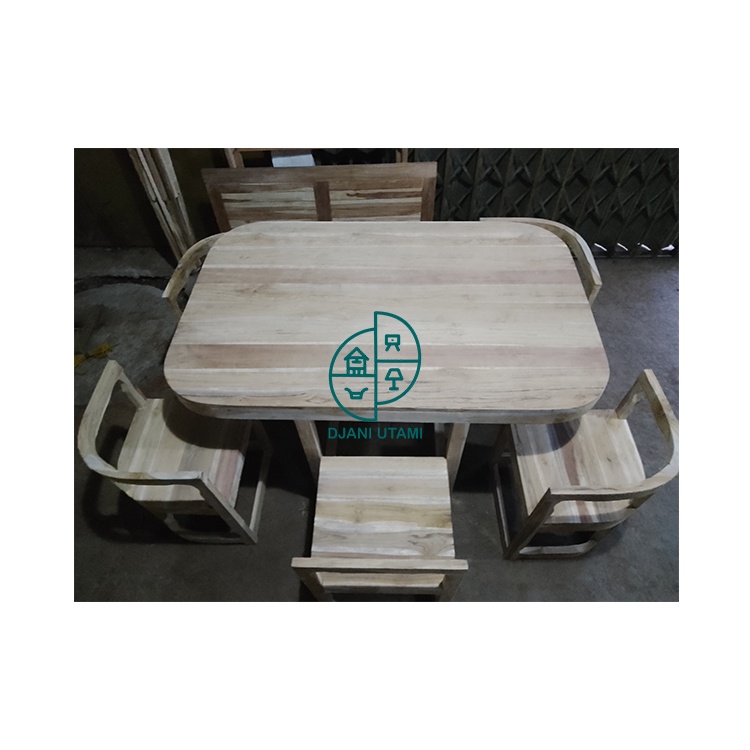 Meja Makan 6 kursi Oval Minimalis