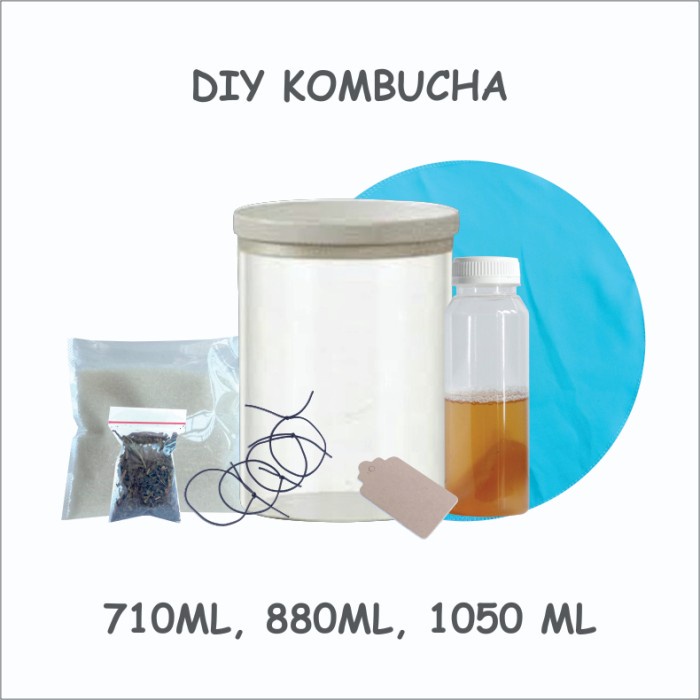 

Starter Kit DIY Fermentasi Paket Kombucha 700ml Toples Kaca + Scoby - Toples 880ml (BERKUALITAS)