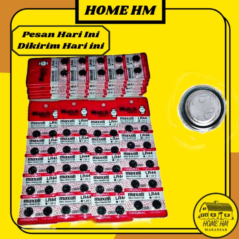 {HM} COD BATRE MAXELL KANCING BATERAI BATTERY AG13 SR LR 44 LR44 L1154F GROSIR JAM TANGAN KALKULATOR