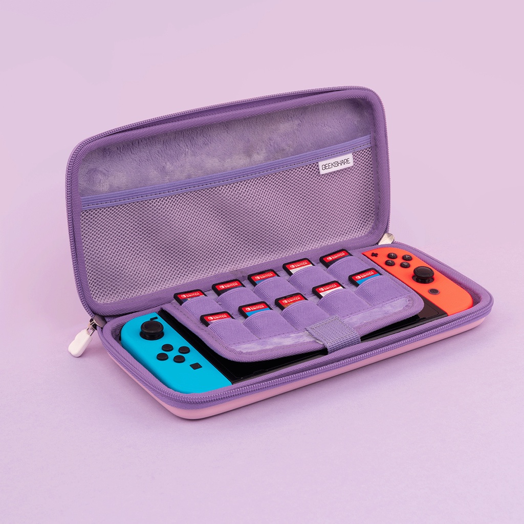 Geekshare Tas Penyimpanan Konsol Game Nintendo Switch V1 V2 Dan Lite Portable Warna Pink