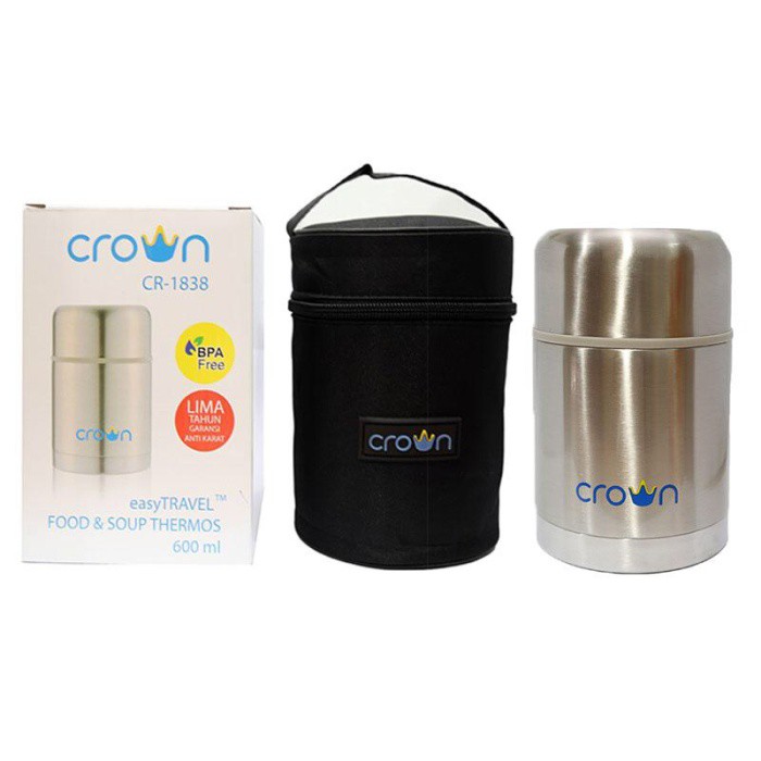 Crown pemanas bubur / tempat bubur / rantang penghangat / crown baby  Easy Travel Food Jar cr1838