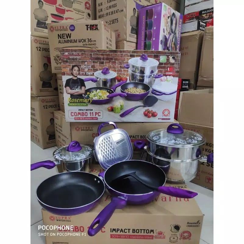 Panci teflon set Supra 11 pc Combo / Cookware rosemaryy