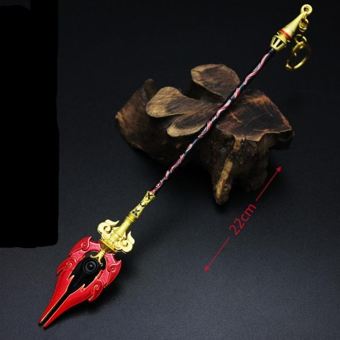 BEST SELLER GENSHIN IMPACT KEYCHAIN / GANTUNGAN KUNCI STAFF OF HOMA 22 CM HAPPY SHOPING