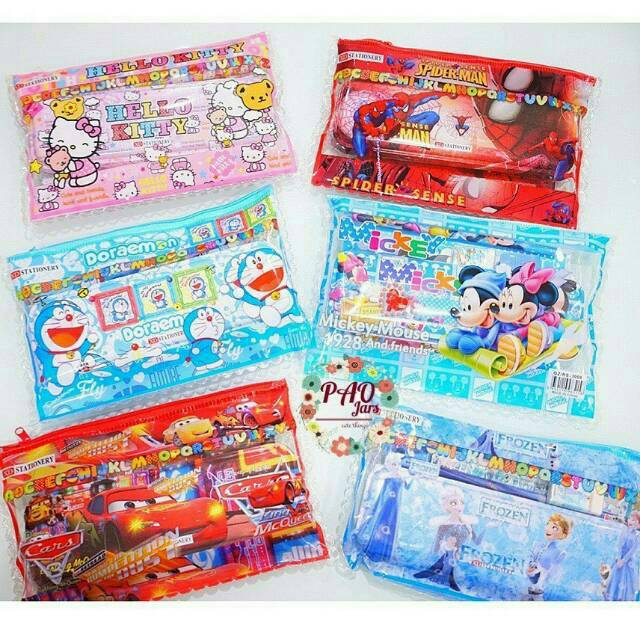

Alat tulis sekolah anak cars doraemon pony frozen / pensil / penggaris / kotak pensil / peralatan