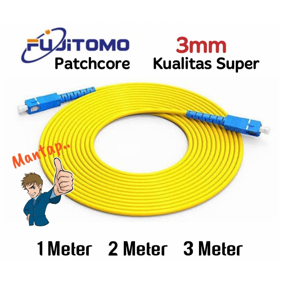 Patchcore Fiber Optic FUJITOMO 3mm - Patchcord Kuning 3.0mm