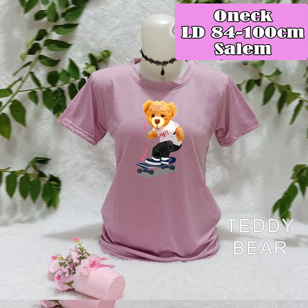 Baju kaos atasan wanita distro kasual basic baju cewek kekinian oneck skateboard terdapat 3 ukuran L
