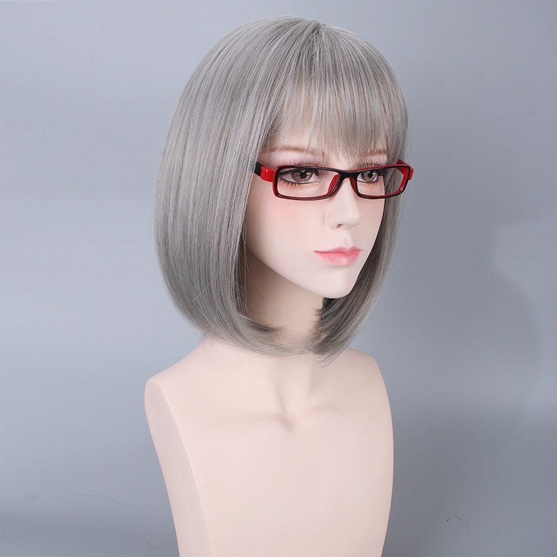 LOL-103 wig daily lolita rambut palsu cosplay wanita gray silver