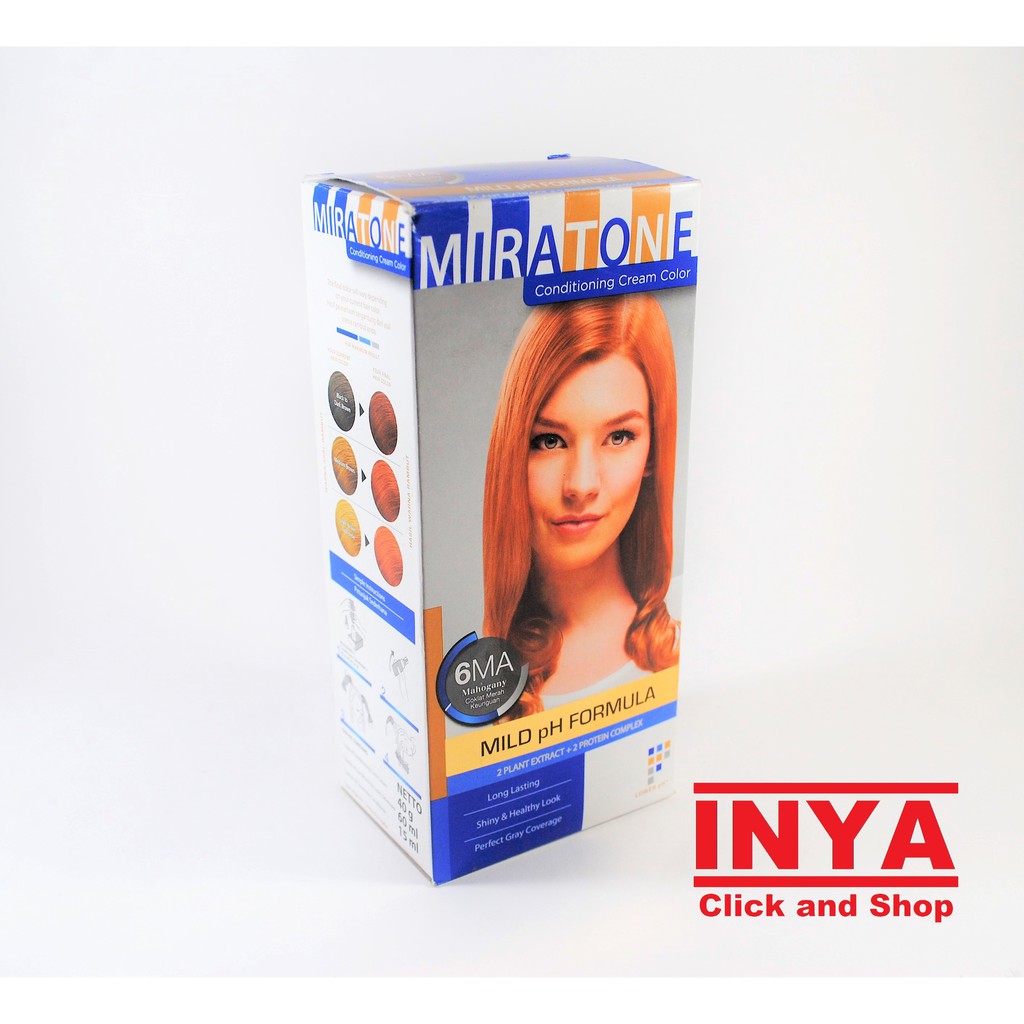 Pewarna Rambut MIRATONE CONDITIONING CREAM COLOR 6MA MAHOGANY - Semir Rambut COKLAT MERAH KEUNGUAN