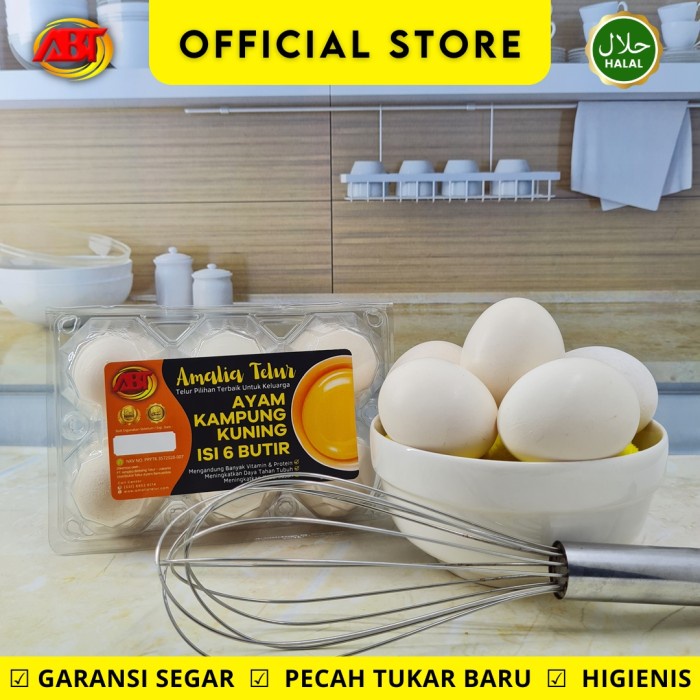 

ABT - Telur Ayam Kampung Isi Kuning Premium Garansi Segar - Isi 6 Butir