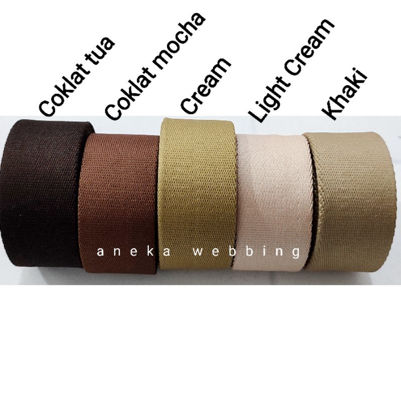 Webbing 3.0 cm polykatun polyester katun tebal heavy duty ketebalan 1.9mm (meteran)
