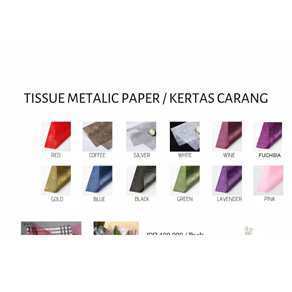

Kertas tissue kertas tisu carang metallic 18gsm