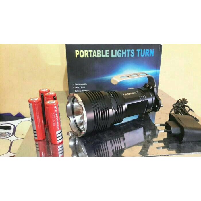 Senter Handy SWAT POLICE POLISI T6 BLOR 4 baterai Nyala Putih