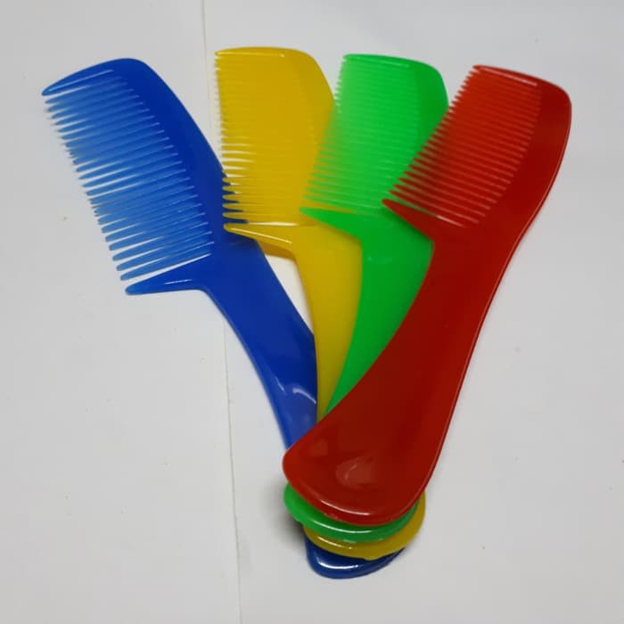 Sisir gagang warna warni isi 12 pcs grosir