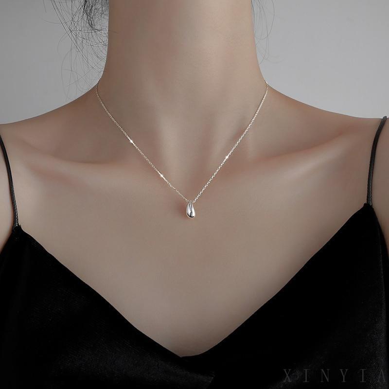 Xia.id Kalung Rantai Clavicle Simple Desain Tetesan Air Untuk Wanita