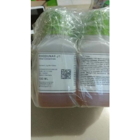 Rhoduna j1 Rh 2 gr sepuh putih Rhodium buat emas putih dan lainnya masih segel 100 ml german