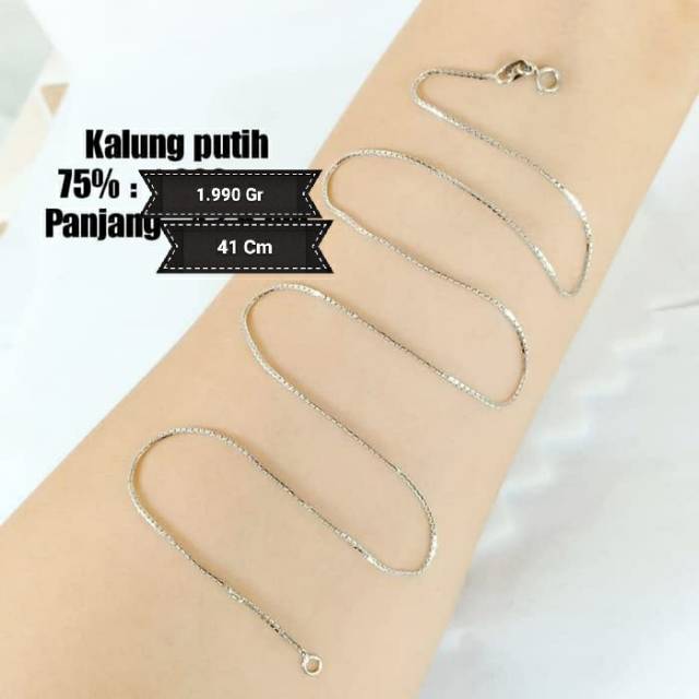 Kalung Emas Putih 75% Berat 1.990 Gram Pjg 41Cm
