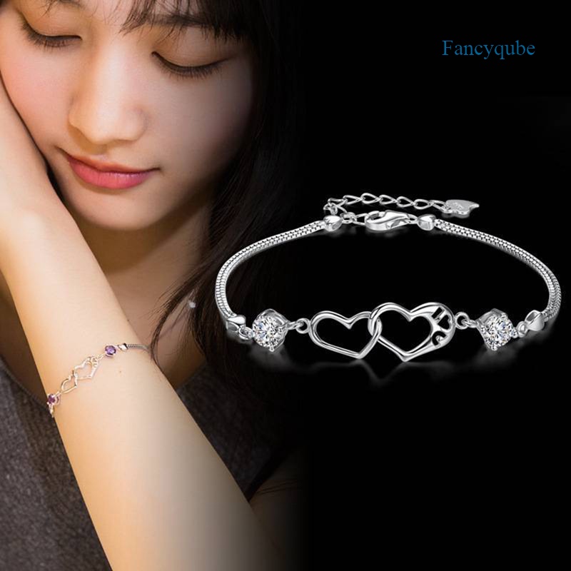 Gelang 925 Sterling Silver Hias Kristal Ungu Gaya Vintage Untuk Wanita