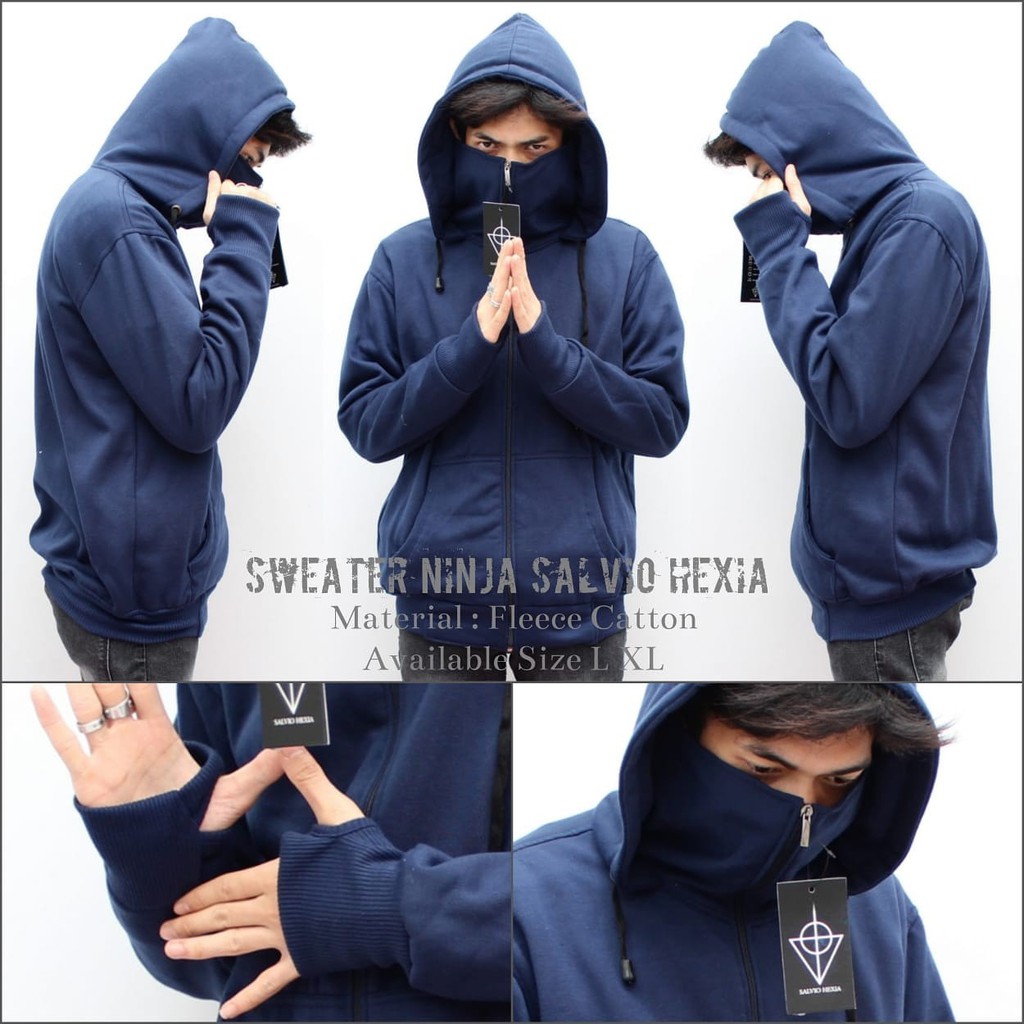 Jaket Hoodie Ninja Pria / Sweater Ninja - Navy