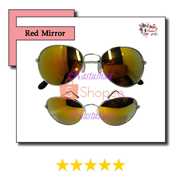 Kacamata Gaya Wanita dan Pria Fashion Retro Lensa Mirror Bingkai Metal Ringan Oval Korea Sunglasess NOCASE