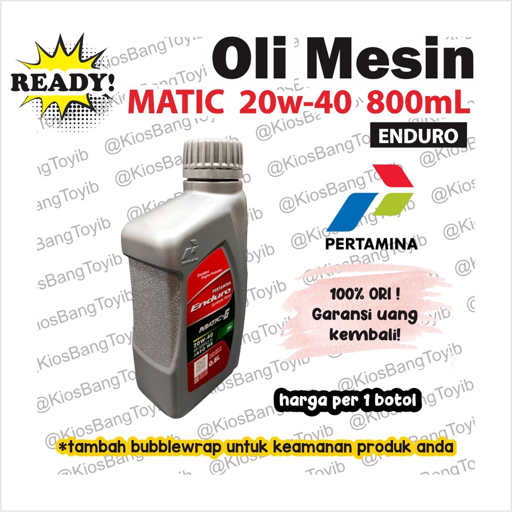 Oli Mesin Motor Matic Pertamina ENDURO MATIC &quot;G&quot; 20w 40 (800mL)