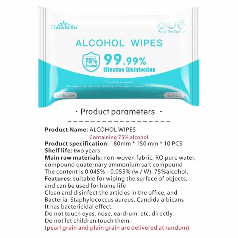 Tisu Basah Alkohol Antiseptic Anti Virus Alcohol Wipes Tissue Isi 10